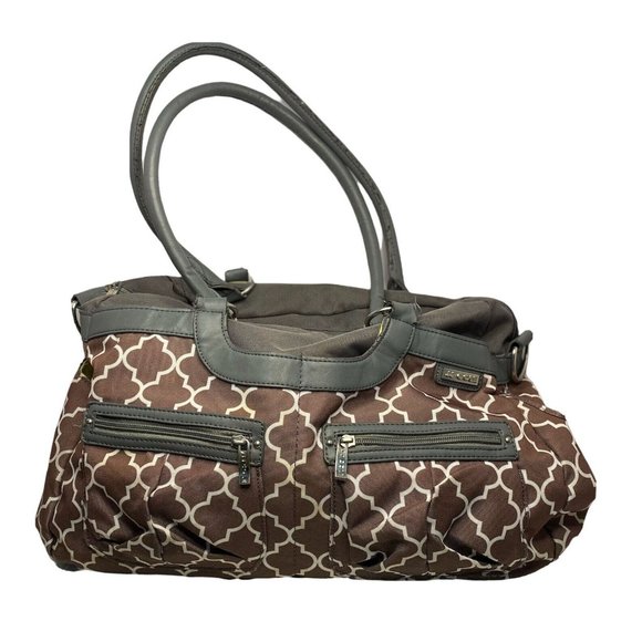 JJ Cole Collection Infant Baby Satchel Diaper Bag Stone Arbor Tote EUC - Picture 1 of 12